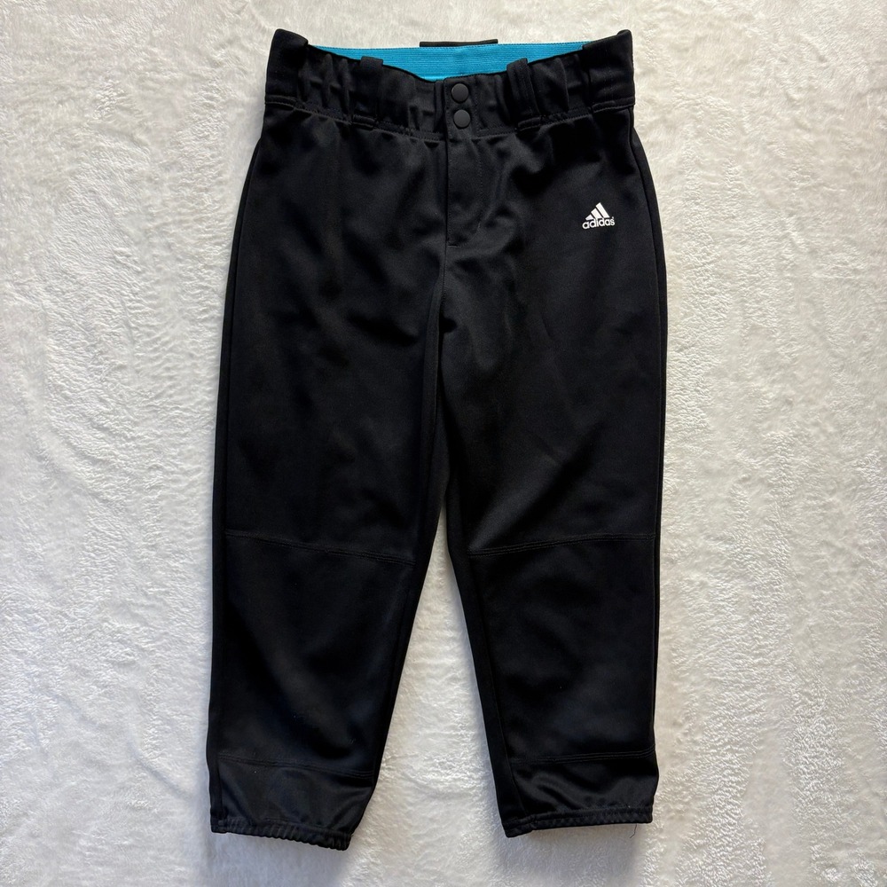Adidas‎ Youth Baseball Pants Black Large 13-14Y Elastic Waist Athletic Sport